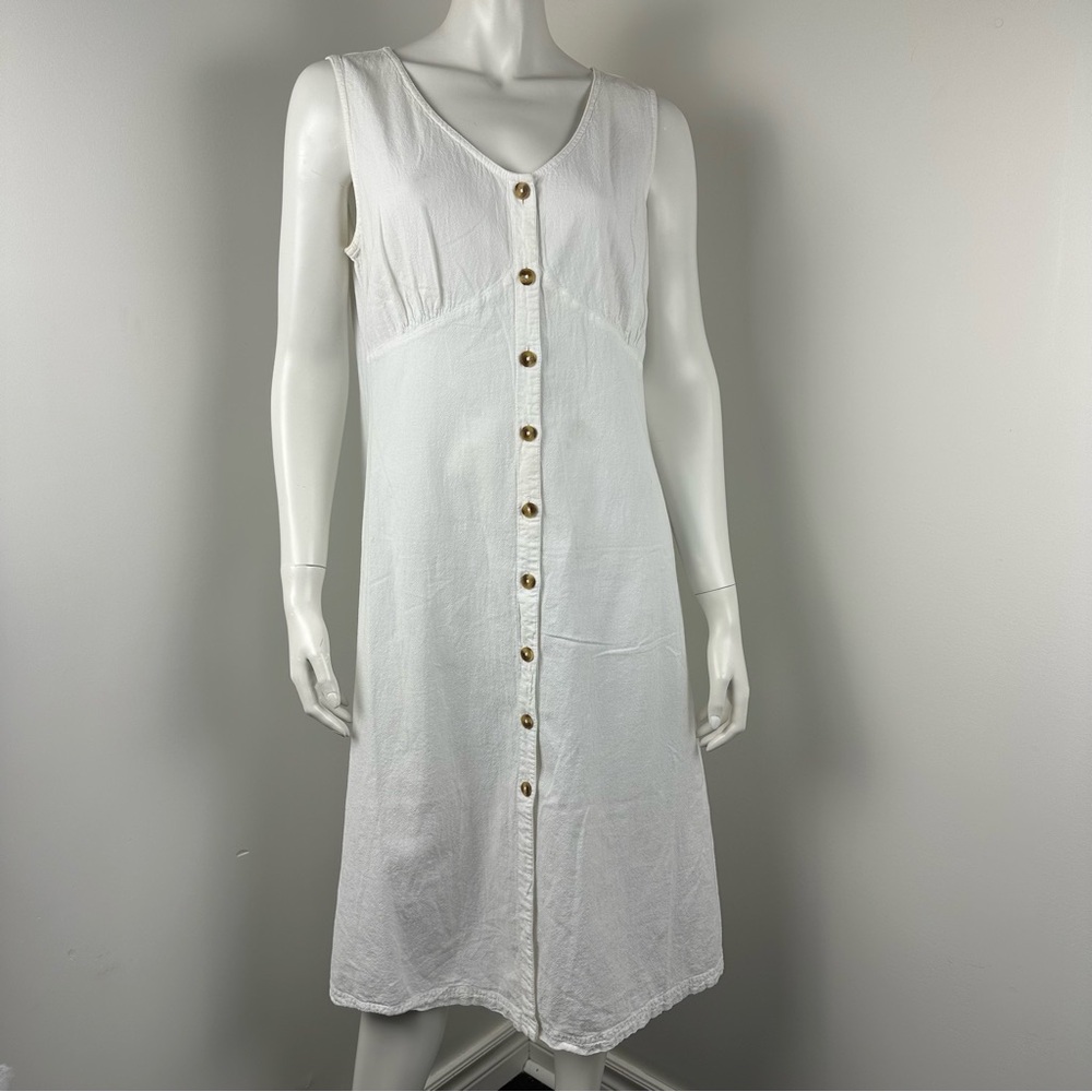 Magic Mountain 100% Cotton Dress M Sleeveless Button-Front Handmade Equador